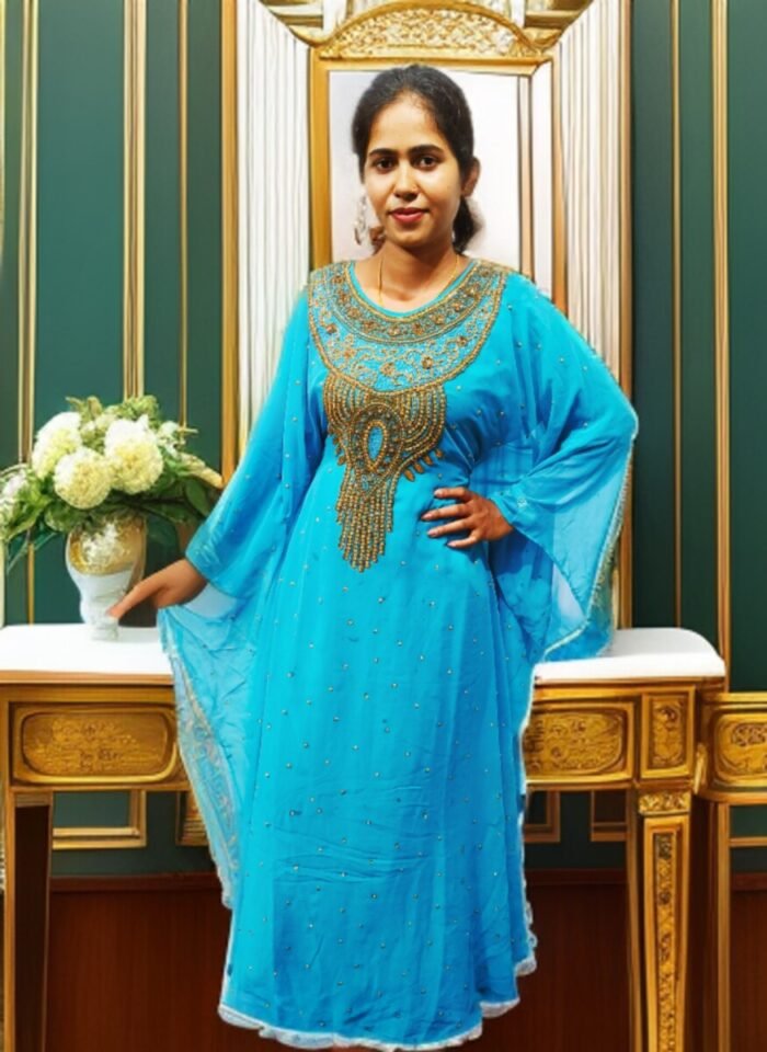 ARBIC SKY BLUE COLOUR KAFTAN DRESS - Image 1