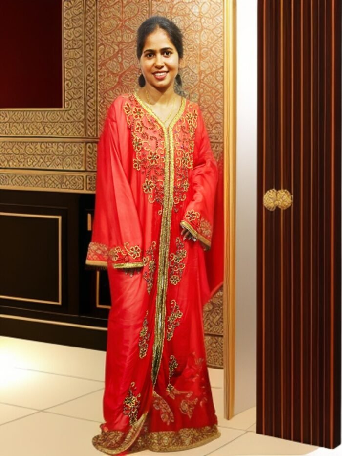 ARBIC RED COLOUR KAFTAN DRESS - Image 1