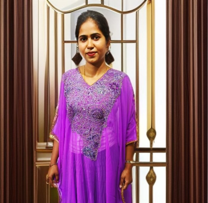ARBIC JAMUNI COLOUR KAFTAN DRESS - Image 1