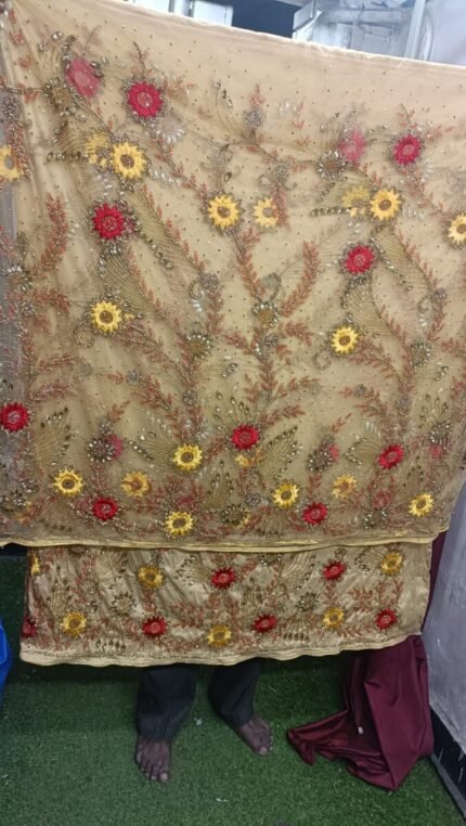 NIGERAIN GOLDEN COLOUR CRISTAL GEORGE FABRIC