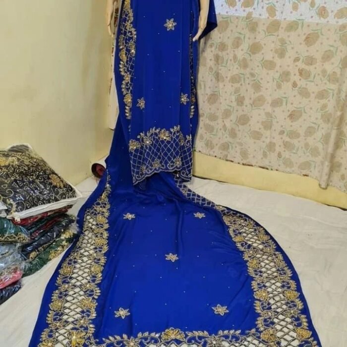 NIGERAIN BLUE COLOUR CRISTAL GEORGE FABRIC - Image 1