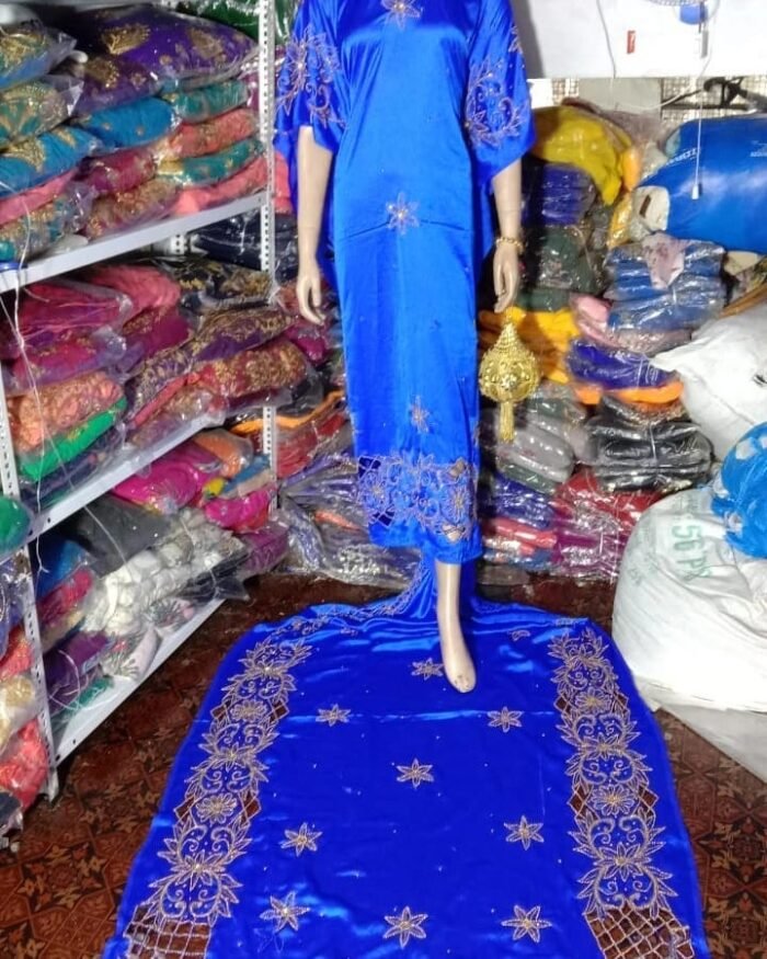NIGERAIN SKY BLUE CRISTAL GEORGE FABRIC - Image 1
