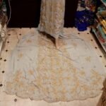 NIGERAIN WHITE COLOUR BEADED GEORGE FABRIC