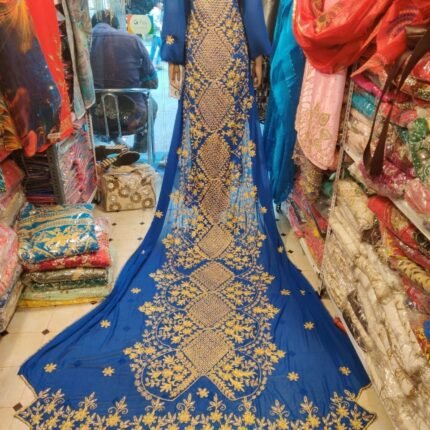 NIGERAIN BLUE COLOUR CRISTAL GEORGE FABRIC