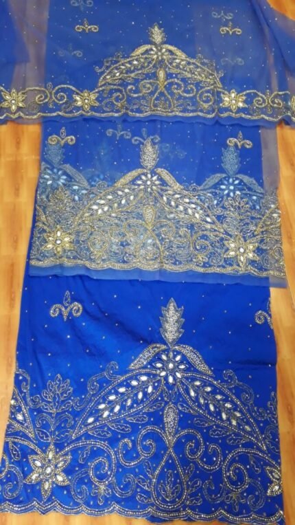 NIGERAIN BLUE COLOUR CRISTAL GEORGE FABRIC