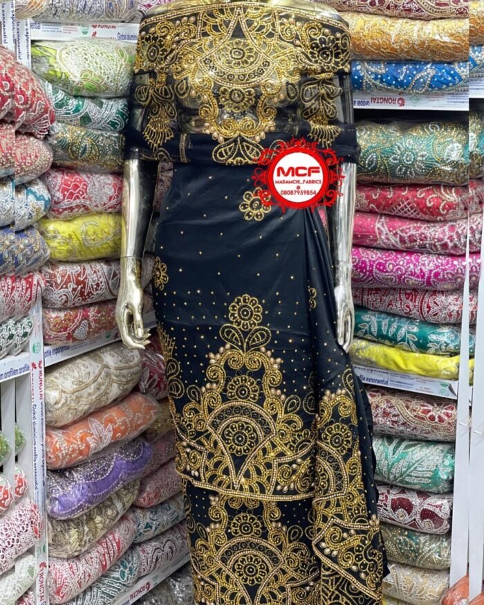 NAIGERAIN BLUE COLOUR CRISTAL GEORGE FABRIC - Image 1
